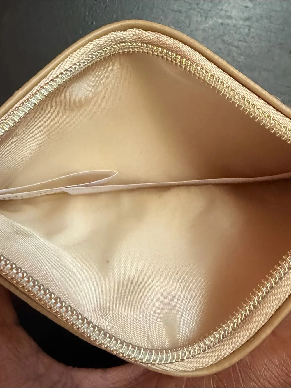 Jimmy Choo Metallic Rose Gold Glitter Zip Phone Wallet